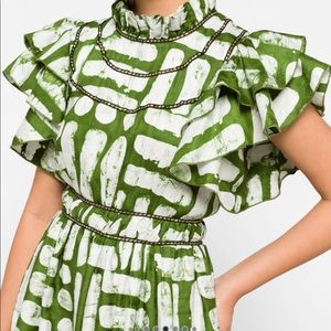 Adun Ruffled Highenck Beaded Dress